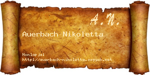 Auerbach Nikoletta névjegykártya
