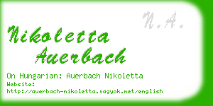 nikoletta auerbach business card